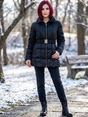 Marvin Richards Black Down-Filled Quilted Puffer Jacket